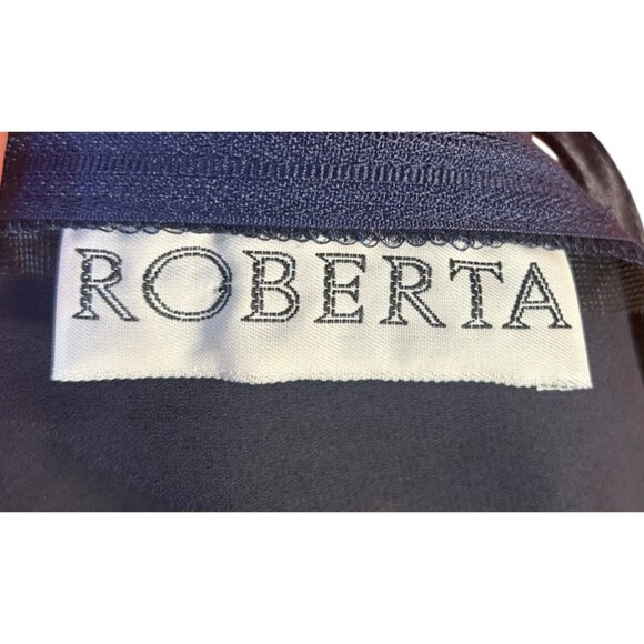 VTG Roberta Navy Small (est.) Maxi Slip Dress Asymmetrical Hem Fairy Whimsy Goth - Picture 3 of 7